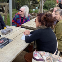 Discussing wildlife rescue at Bonorong