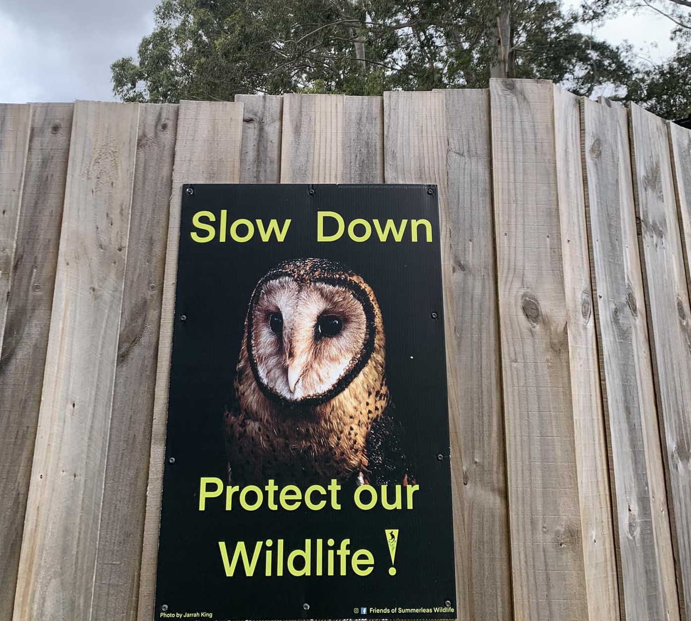 Slow down poaster - fence